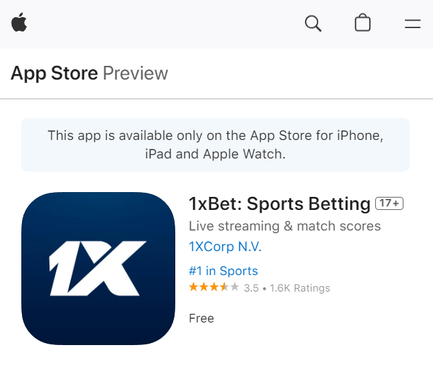 1xbet ios appstore