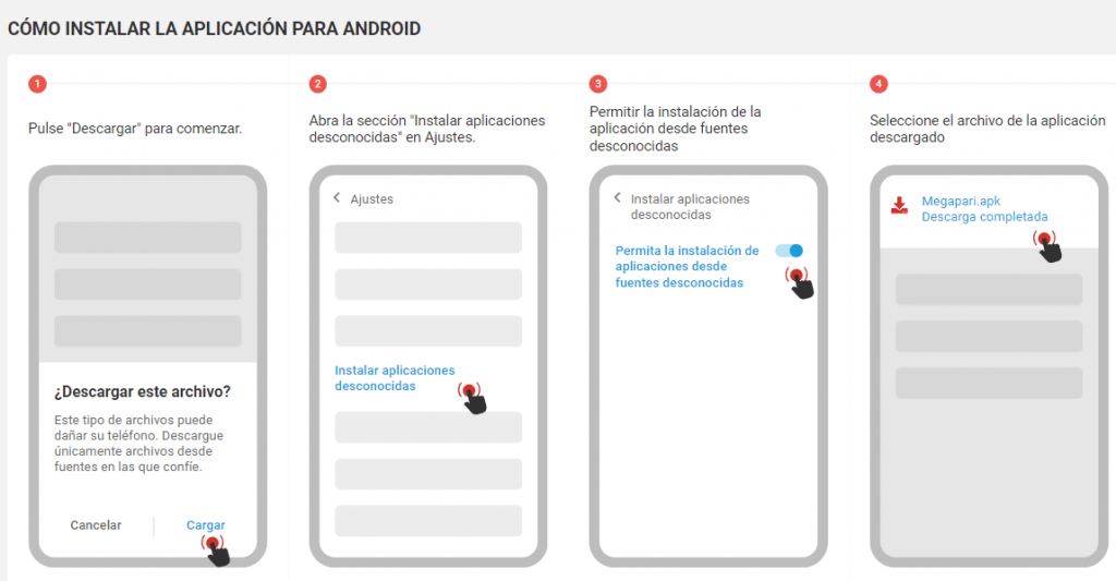 aplicación android megapari