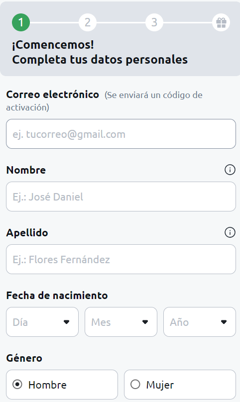 registro e instalación de la aplicación